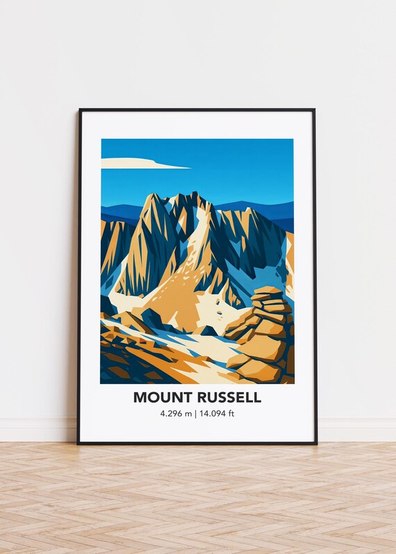 Mount Russell Art Print Modern Mountain Illustration