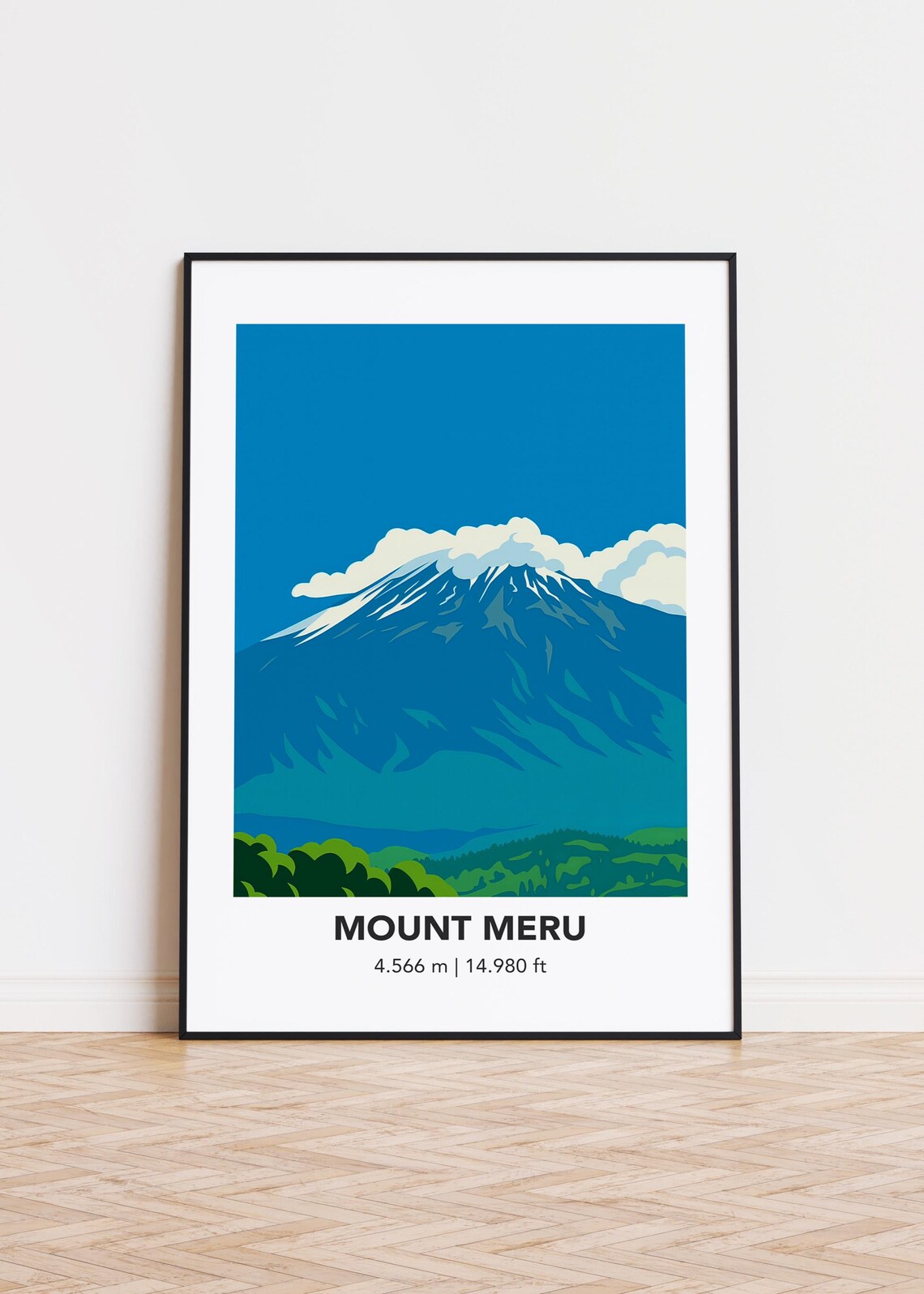 Mount Meru Art Print Minimalist Mountain Illustration