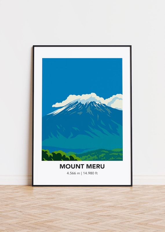 Mount Meru Art Print Minimalist Mountain Illustration