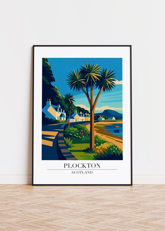 Plockton Scotland Modern Travel Poster