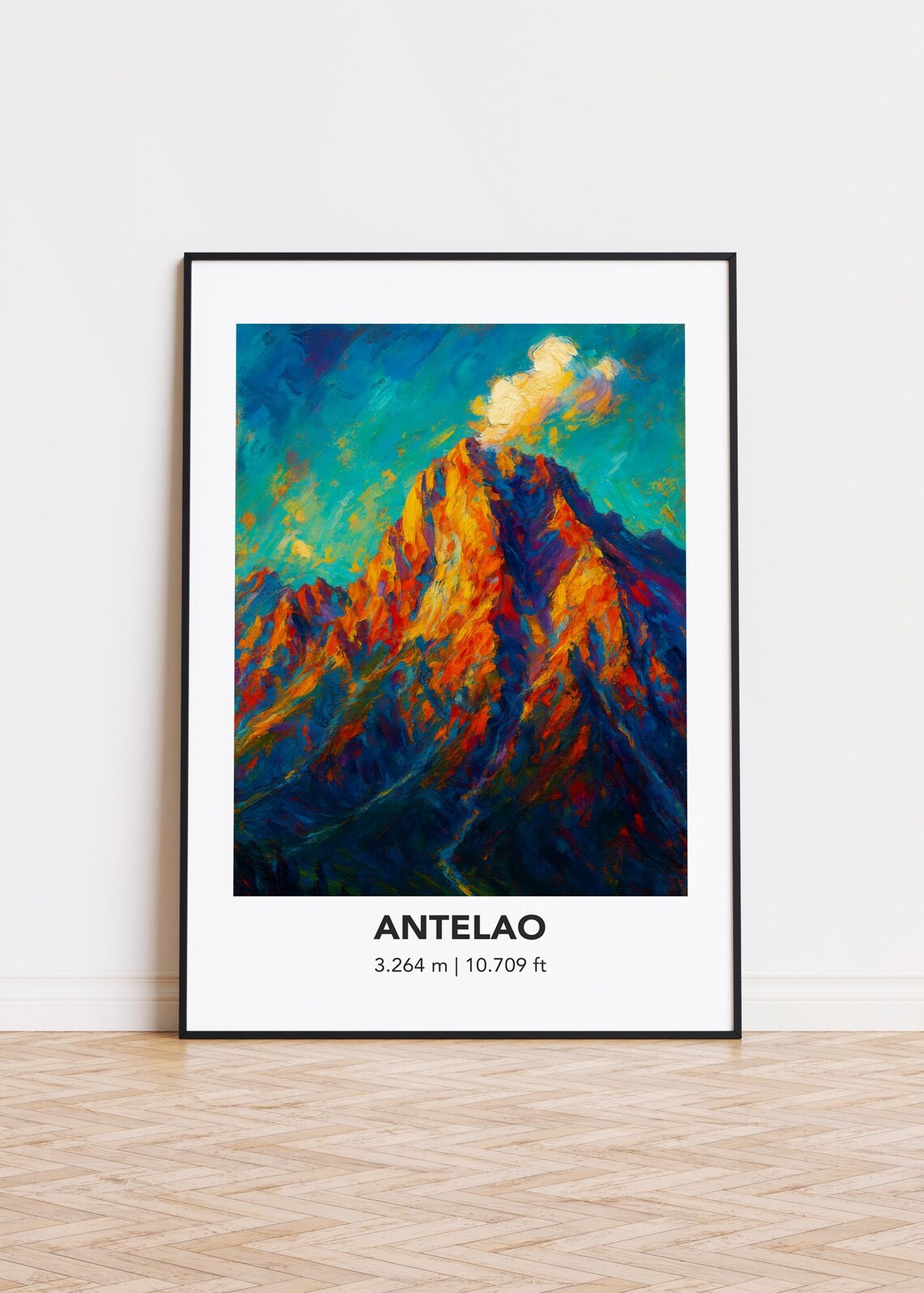 Antelao Towering Peak Golden Cloud Colorful Oil Painting Poster