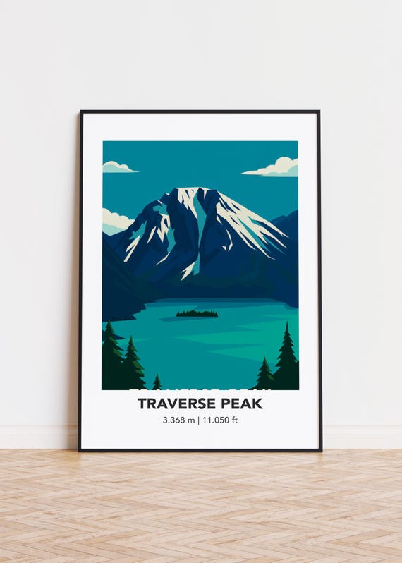 Traverse Peak Poster Print Illustration Art Mountain