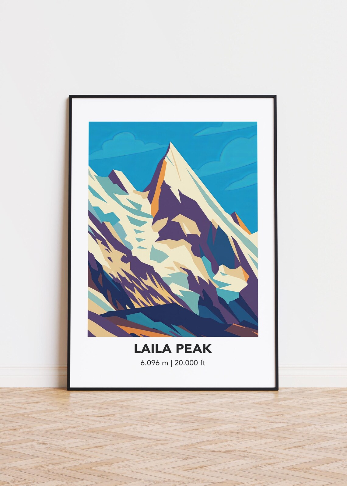 Laila Peak Illustration, Mountain Landscape Art Print