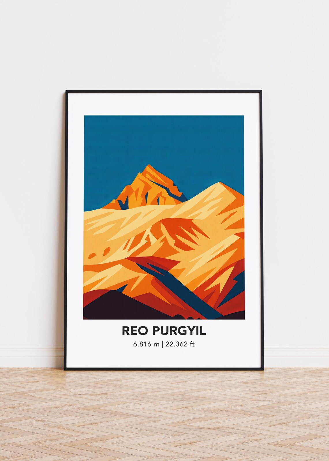 Reo Purgyil Illustration Poster Print, Mountain Landscape