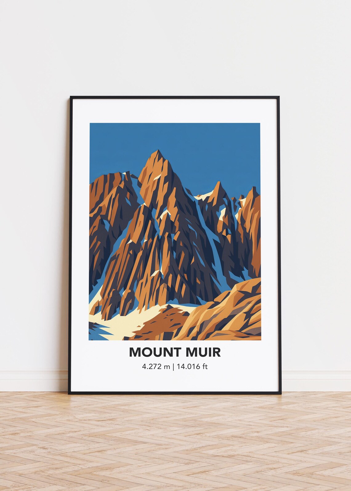Mount Muir Minimalist Mountain Illustration, Art Print
