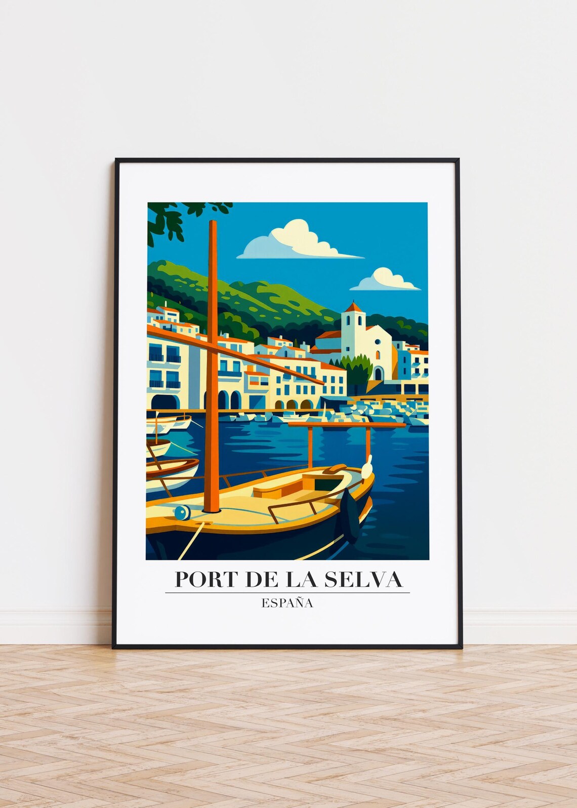 Port De La Selva Spain Modern Travel Poster Print