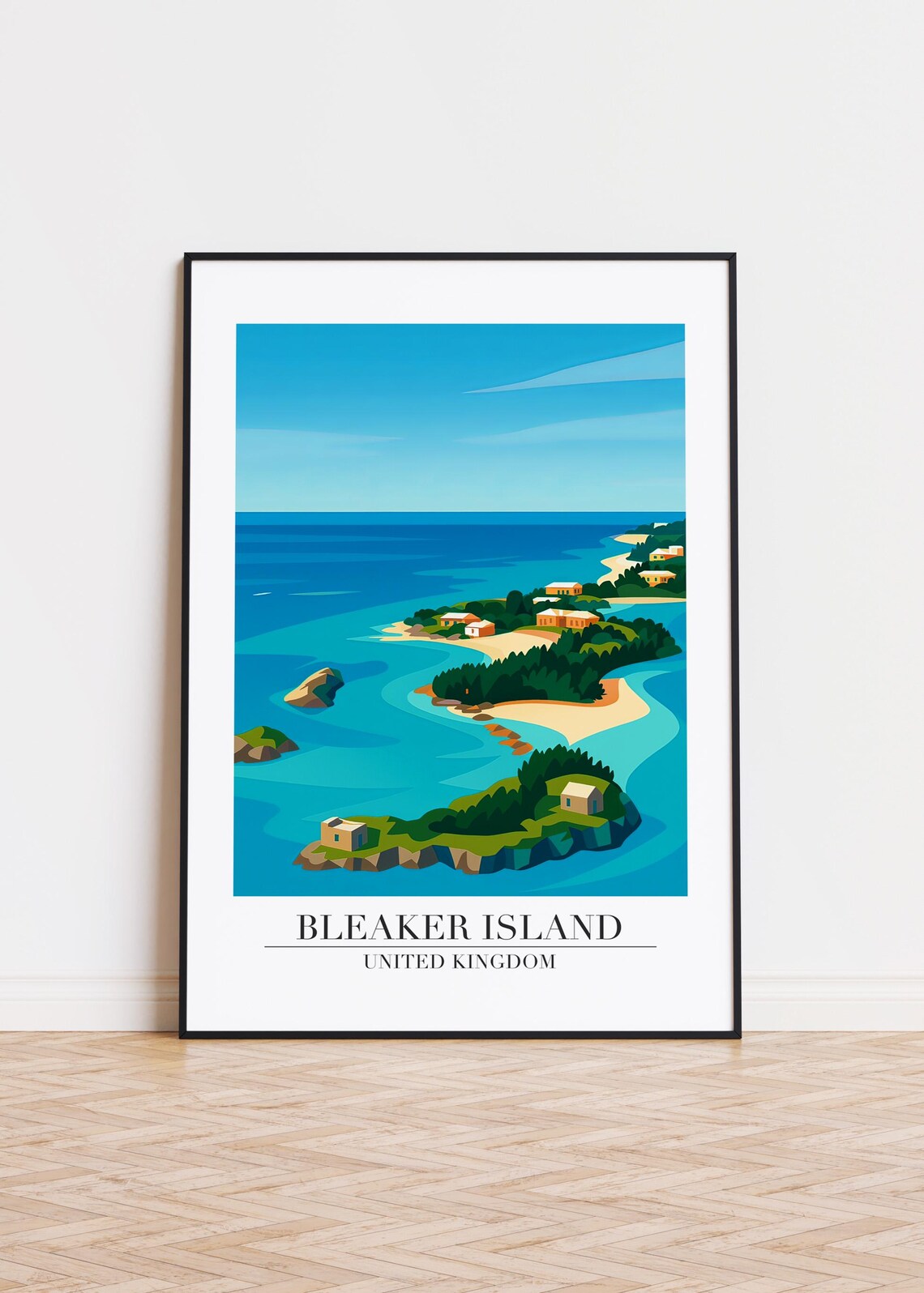 Bleaker Island United Kingdom Turquoise Coast Beach Cottages Poster