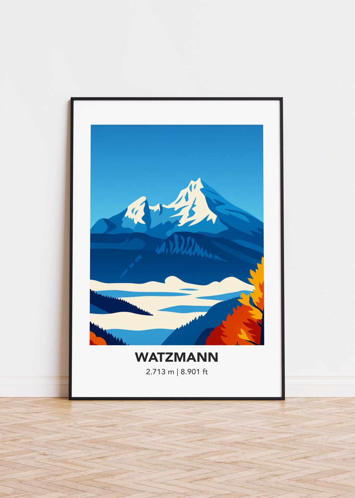 Watzmann Mountain Modern Minimalist Art Print