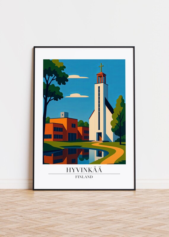 Hyvink Finland Poster City Illustration Art Print