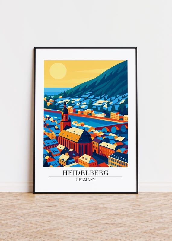 Heidelberg Germany Poster City Skyline Art Print