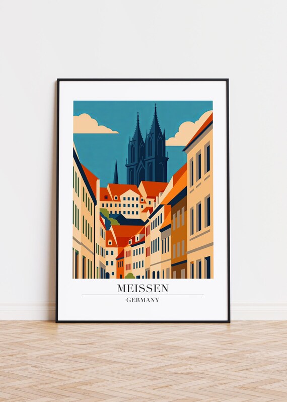 Meien Germany Poster City Illustration Art Print