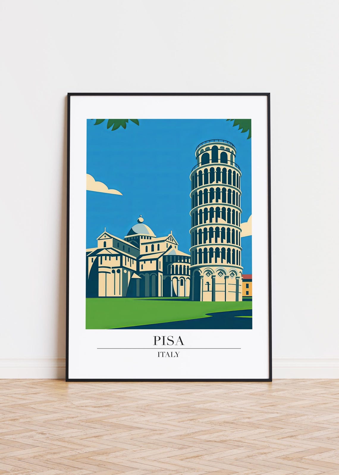 Pisa Italy Modern Travel Poster