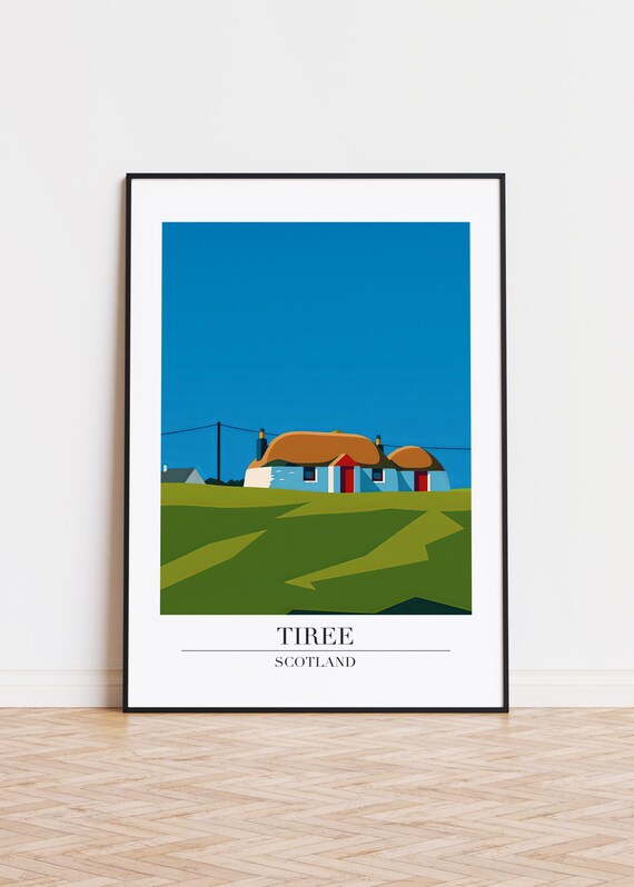 Tiree Scotland Poster Modern Travel Illustration Art