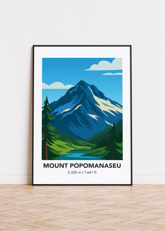 Mount Popomanaseu Print Modern Minimalist Mountain Art