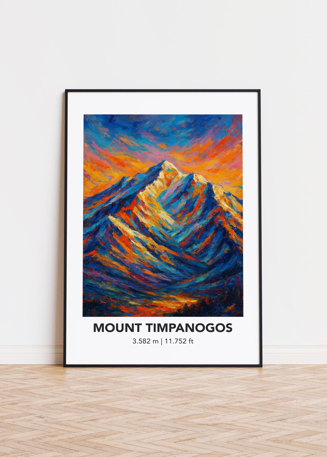 Mount Timpanogos 3582m Elevation Sunset Oil Painting Art Poster