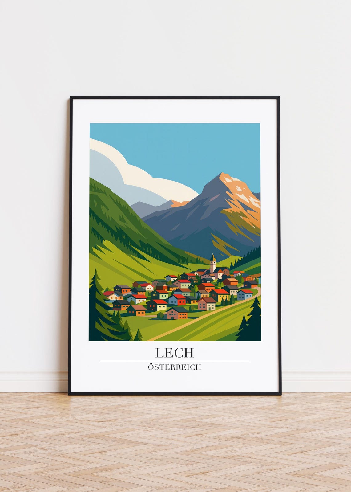 Lech Austria Modern Travel Poster