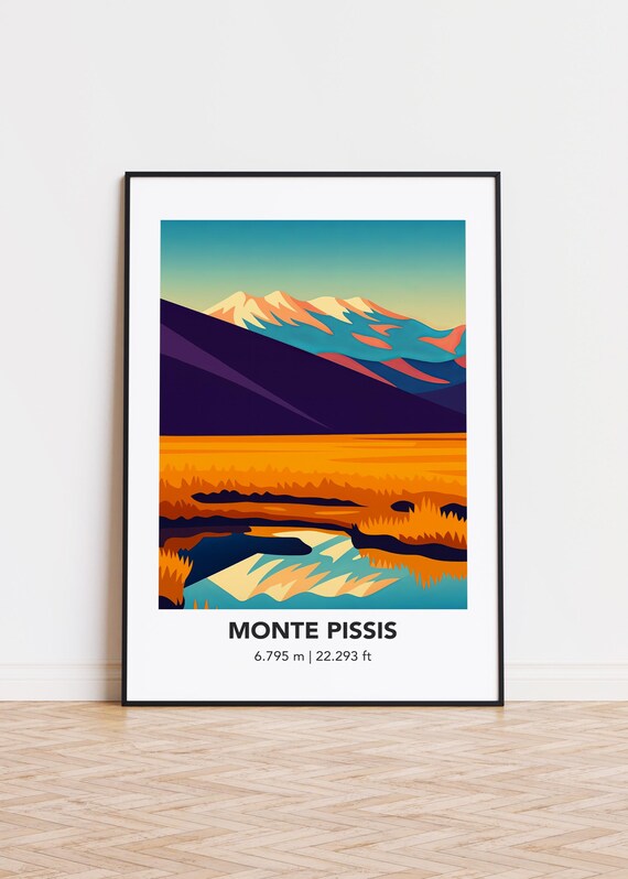 Monte Pissis Poster Mountain Illustration Art Print