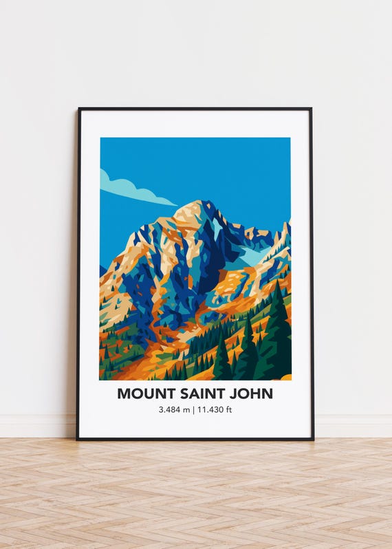 Mount Saint John Art Print Mountain Illustration Poster