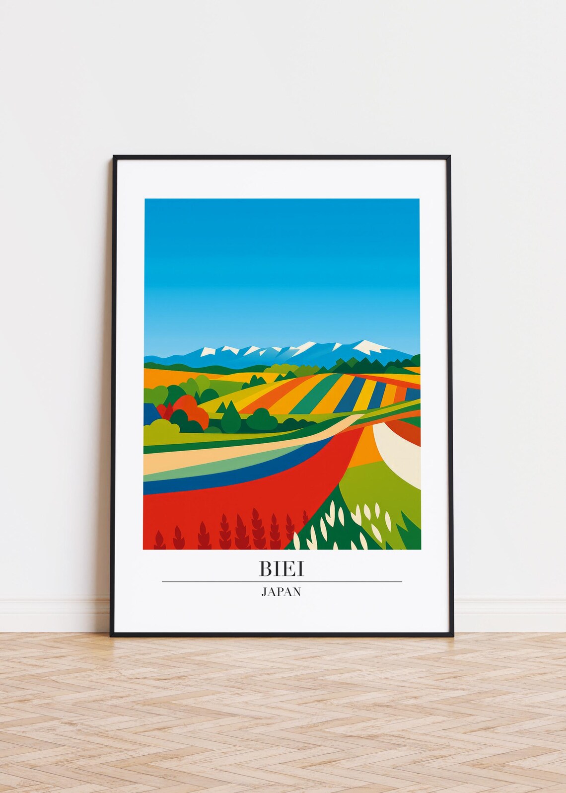 Biei Illustration Poster Print, Modern City Skyline