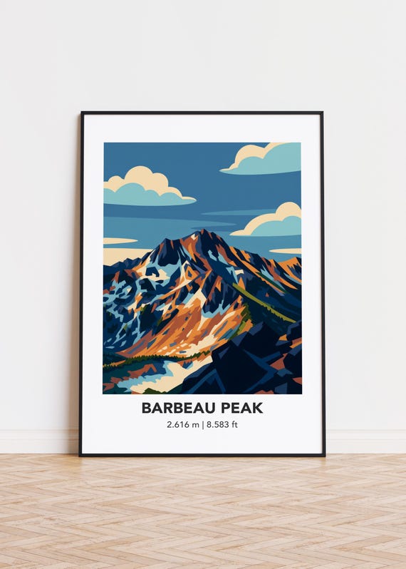 Barbeau Peak Mountain Print Modern Minimalist Art Poster