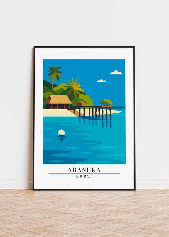 Aranuka Kiribati Poster Modern Illustration Art Print