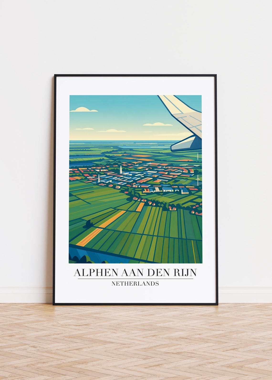 Alphen aan den Rijn Travel Poster Aerial Fields Netherlands Decor