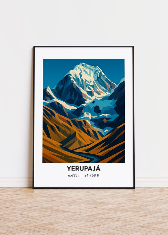 Yerupaj Mountain Art Print Modern Minimalist Poster