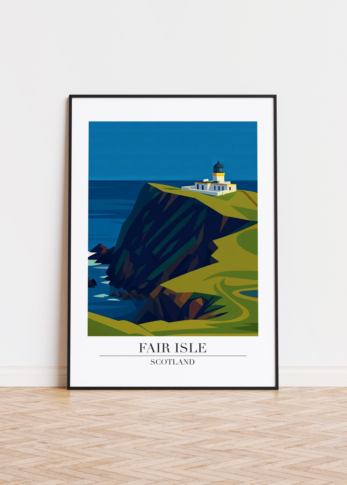 Fair Isle Scotland Modern Travel Poster