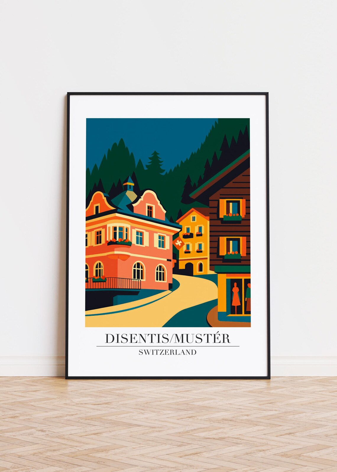 Disentismustr Switzerland Modern Travel Poster