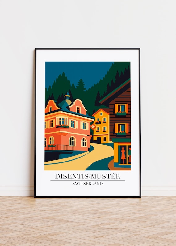 Disentismustr Switzerland Modern Travel Poster