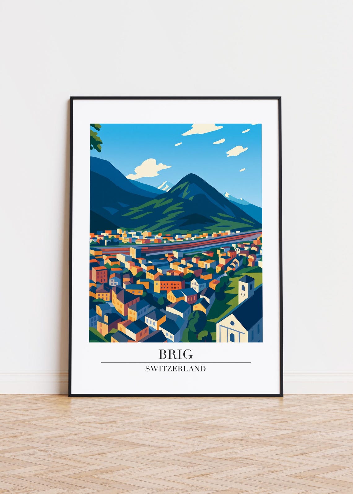 Brig Switzerland Poster Modern City Art Print