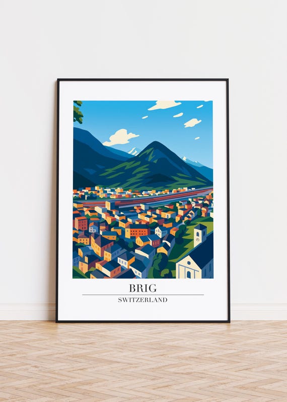 Brig Switzerland Poster Modern City Art Print