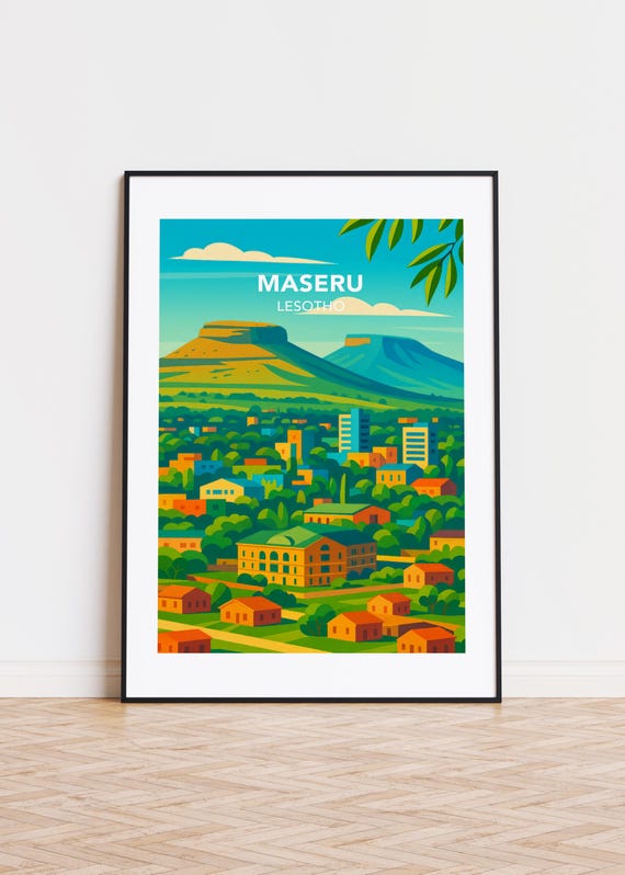 Maseru Lesotho Poster City Skyline Art Print