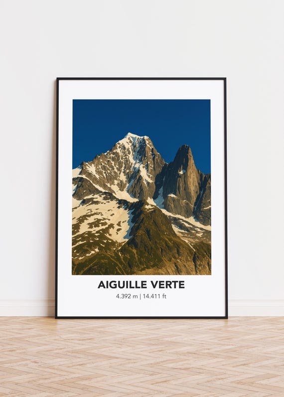 Aiguille Verte Poster Mountain Art Print
