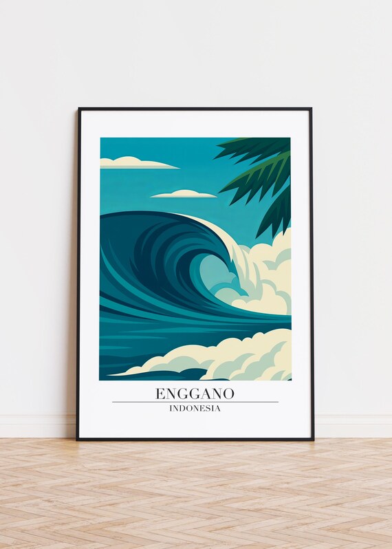 Enggano Indonesia Poster City Illustration Art Print