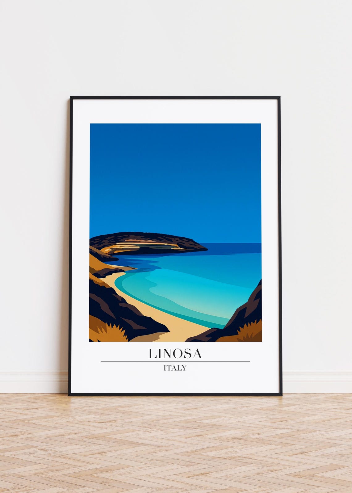 Linosa Italy Modern Travel Poster