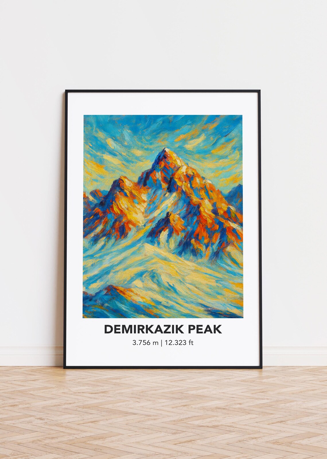 Demirkazik Peak Mountain Colorful Oil Painting Style Art Poster