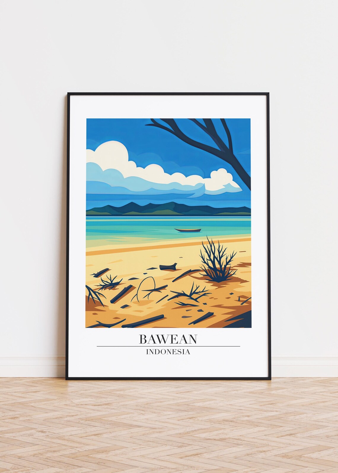 Bawean Indonesia White Sand Beach And Turquoise Sea Travel Poster