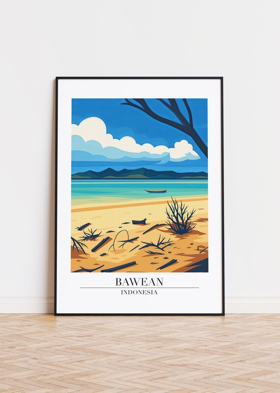 Bawean Indonesia Poster Modern City Illustration Art