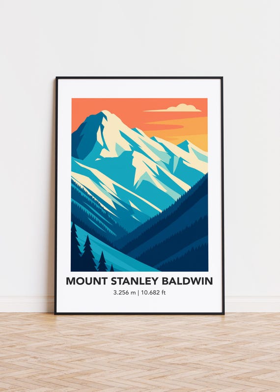 Mount Stanley Baldwin Poster Print Illustration Art Mountain