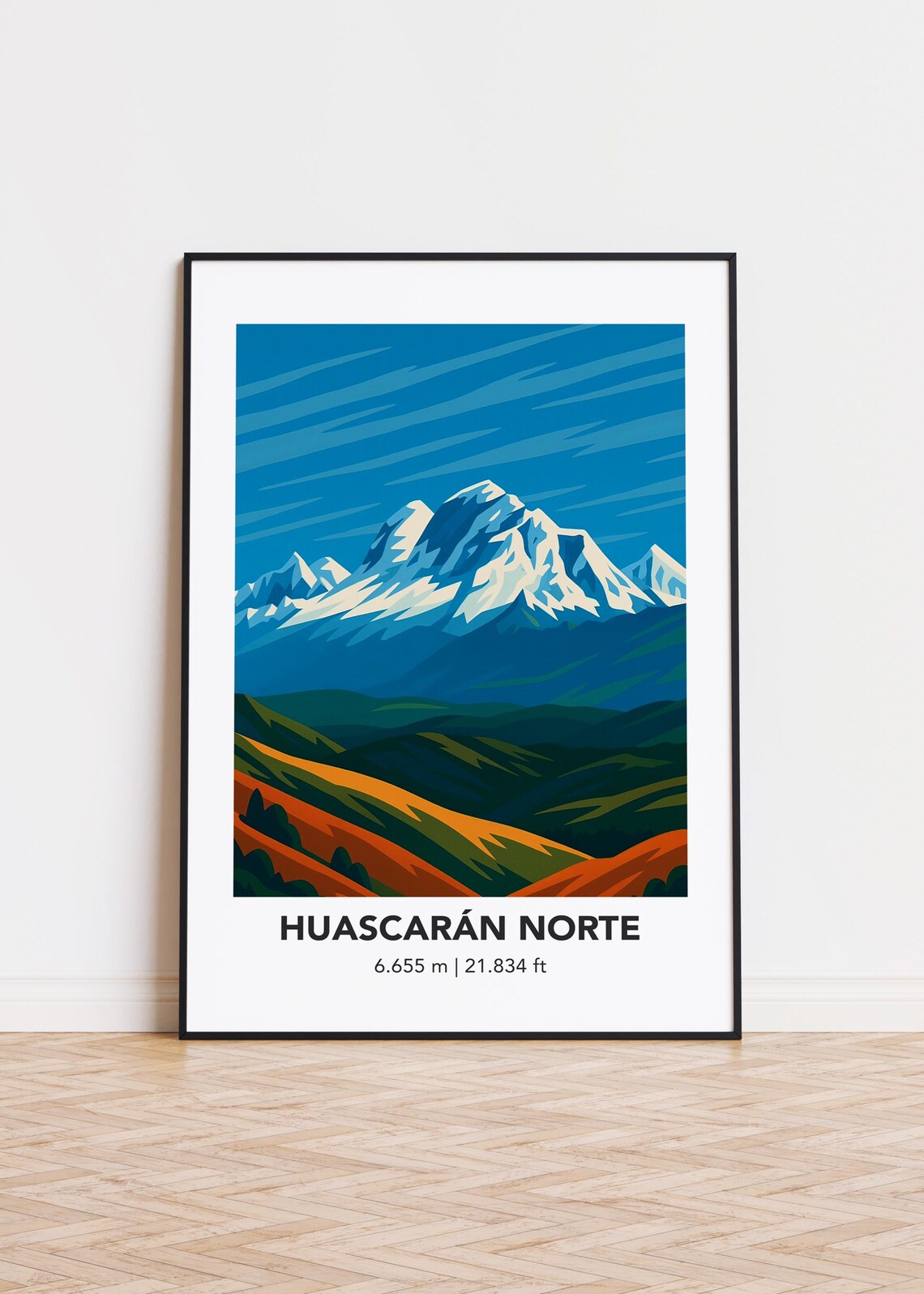 Huascarn Norte Mountain Art Print Modern Minimalist Poster