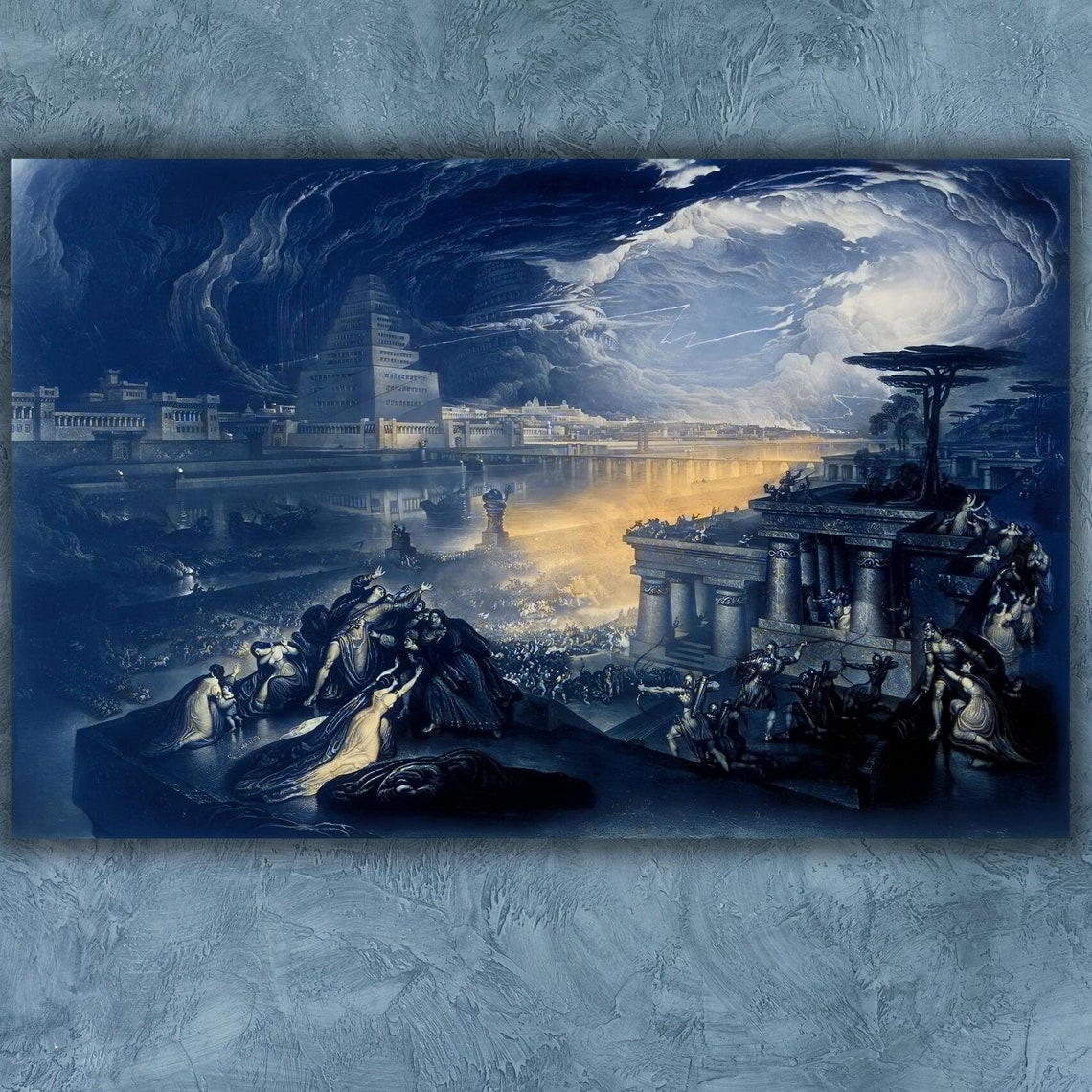 John Martin The Fall Of Babylon 1831 Apocalyptic Night Poster