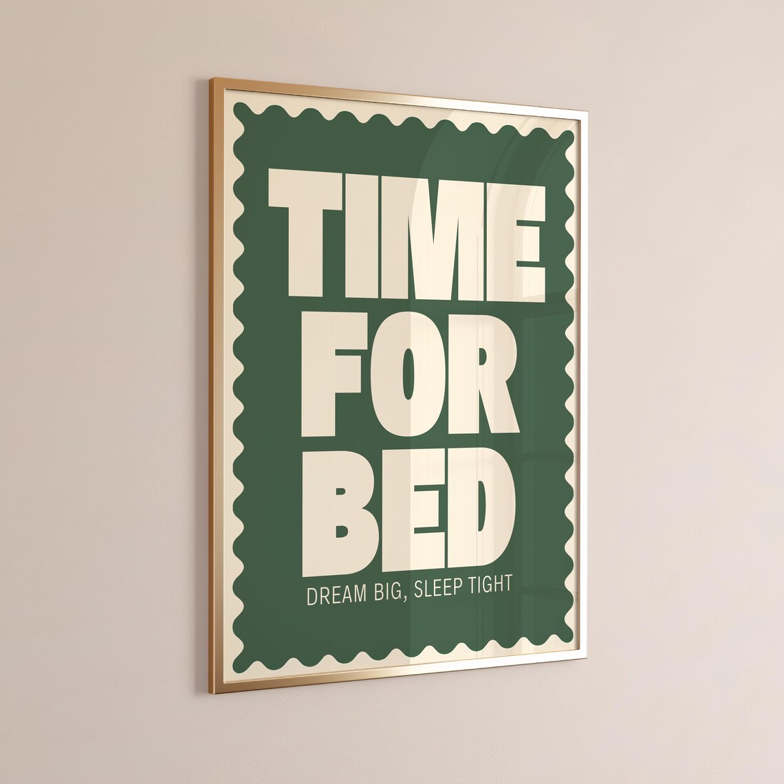Time For Bed Print Retro Sleep Poster Modern Bedroom Wall Art Typography Quote Nursery Or Dorm Decor