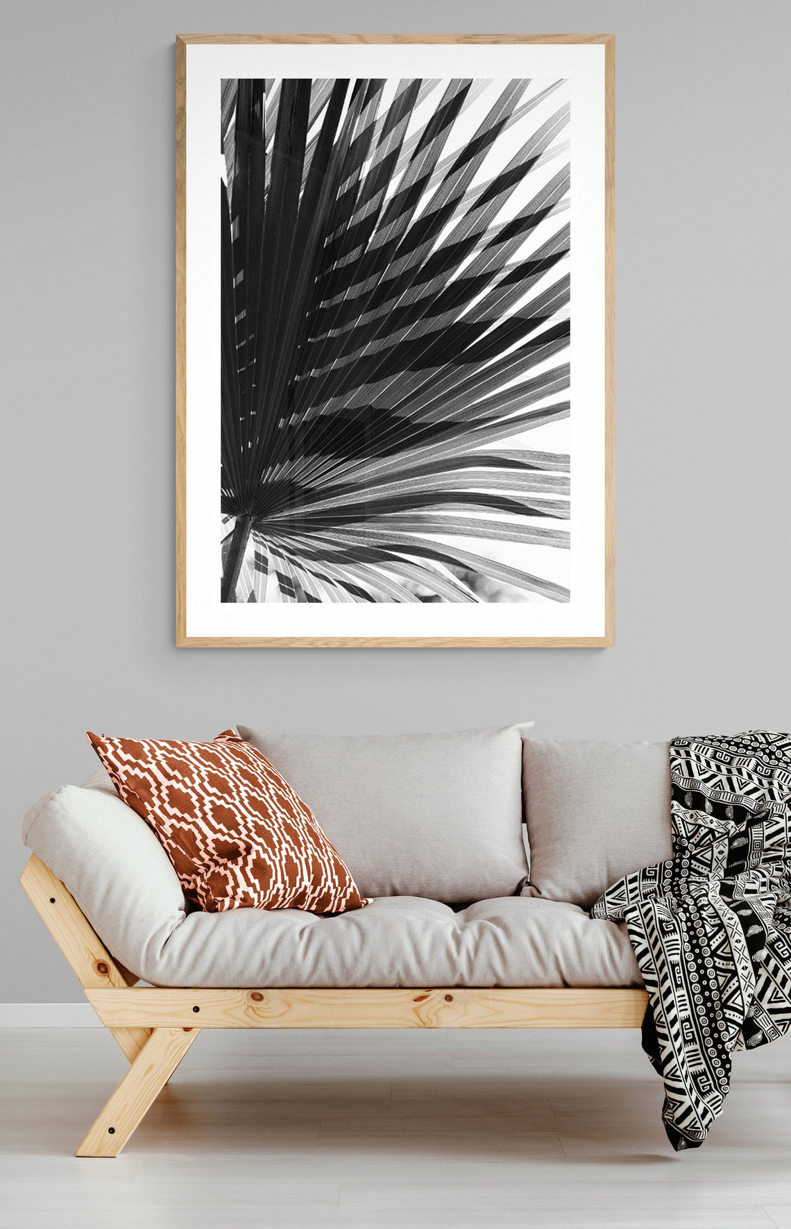 Palm Tree Photograph, Black And White Tropical Art