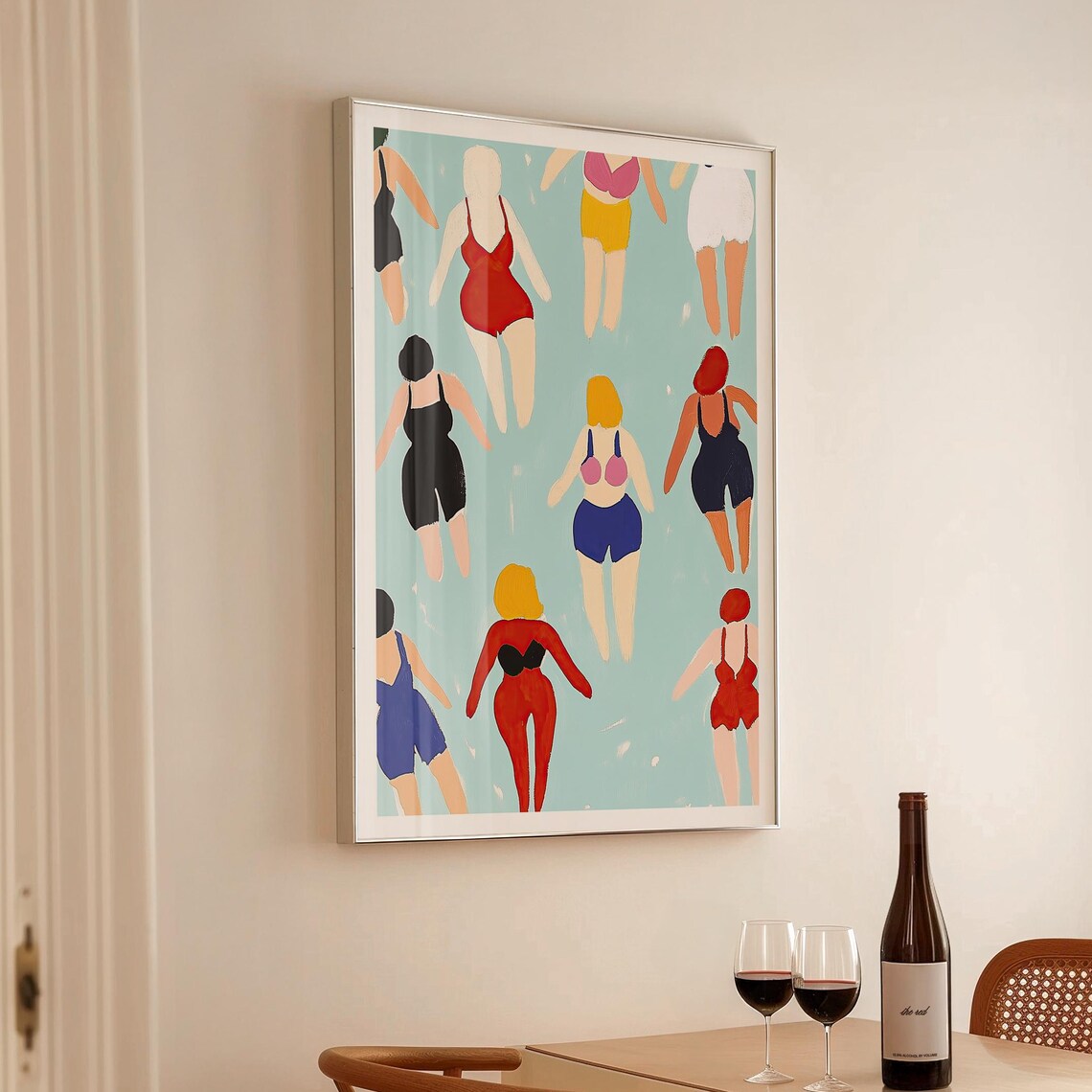 Body Positive Swimmers Retro Summer Art Print