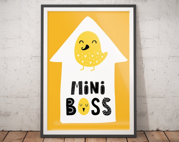 Nursery Prints Mini Boss Nursery Decor Scandi Print Nursery Nordic Nursery Boys Bedroom Decor Girls Room Decor