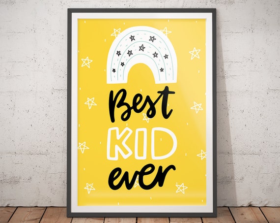 Nursery Prints Best Kid Ever Nursery Decor Scandi Print Nursery Nordic Nursery Boys Bedroom Decor Girls Room Decor
