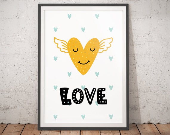 Nursery Prints Love Nursery Decor Scandi Print Nursery Nordic Nursery Boys Bedroom Decor Girls Room Decor