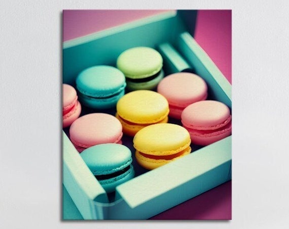 A Box Of Macarons Kitchen Wall Art Food Art Print