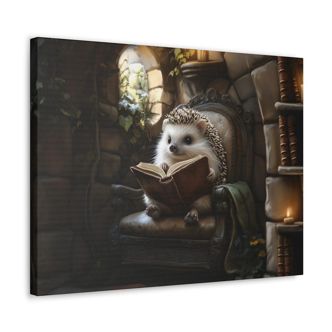 Reading Hedgehog Maximalist Eclectic Victorian Print Bold Altered Animal Portrait Fantasy Fun Colorful Renaissance Rustic Art - Image 3